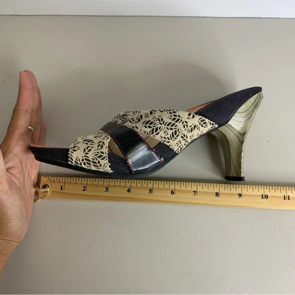 DIESEL y2k Printed Suede Mules Slip On Heeled Sandals Size 8.5/9 (no size tag) - Picture 9 of 12